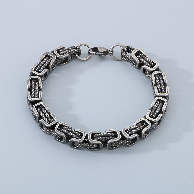 Byzantine Link Titanium Steel Bracelet
