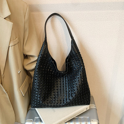 Hollow Woven Tote Bucket Bag