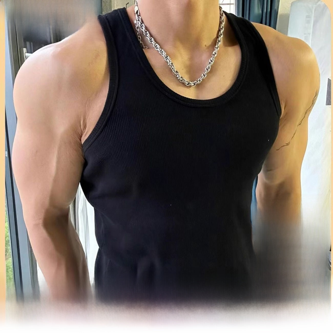 Mens Ribbed Cotton Sleeveless Vest