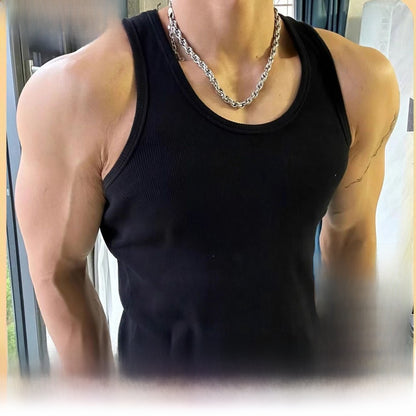 Mens Ribbed Cotton Sleeveless Vest