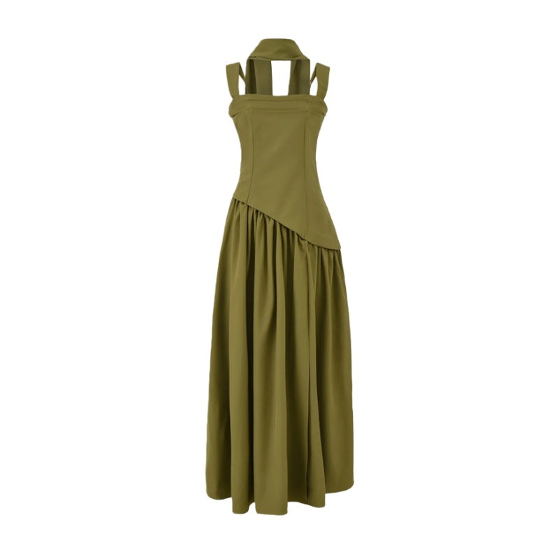 Women's Elegant High Slit Maxi Dress – Fitted Waist Formal Evening Gown