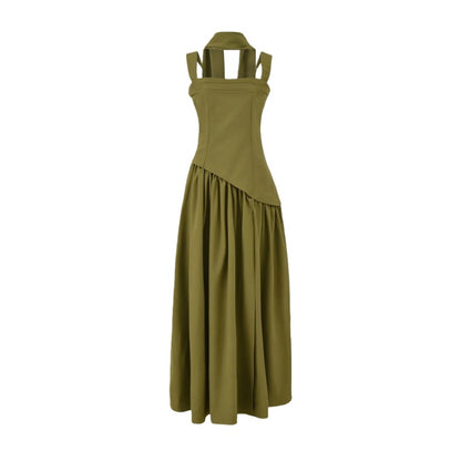 Women's Elegant High Slit Maxi Dress – Fitted Waist Formal Evening Gown