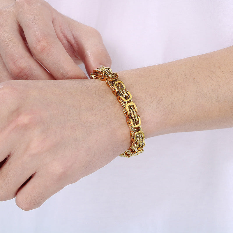 Byzantine Link Titanium Steel Bracelet