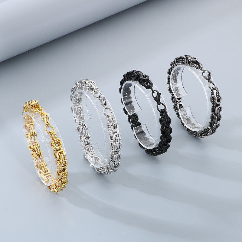 Byzantine Link Titanium Steel Bracelet