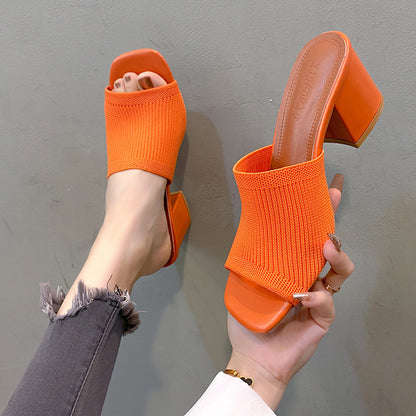 Women Knitted Wool Slip-On Sandals