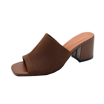 Women Knitted Wool Slip-On Sandals