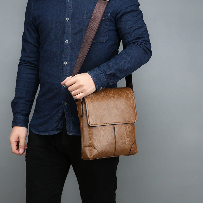 Mens PU Leather Business Shoulder Bag