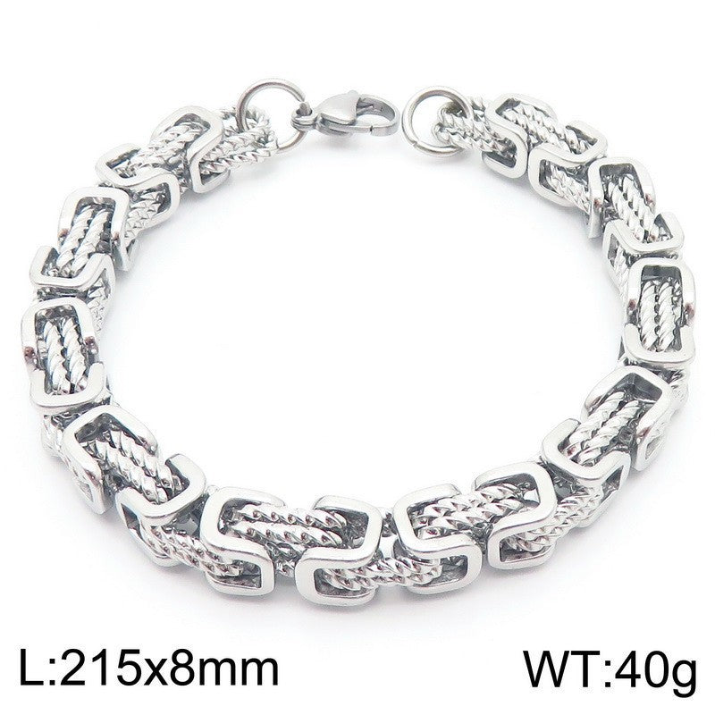 Byzantine Link Titanium Steel Bracelet