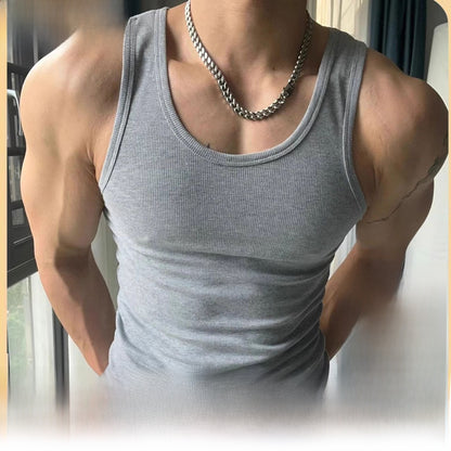 Mens Ribbed Cotton Sleeveless Vest