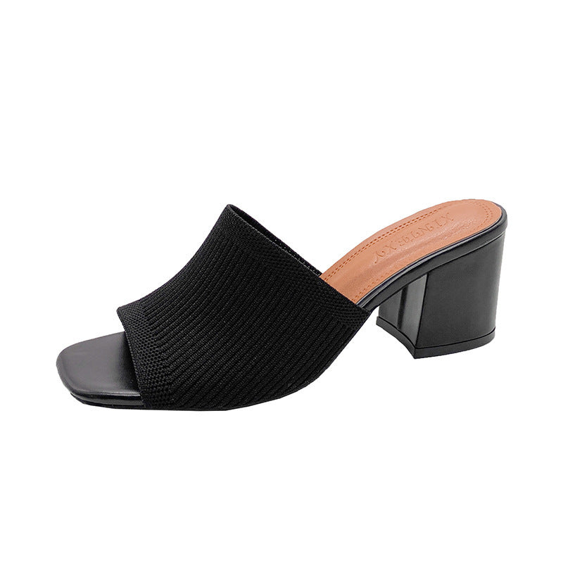 Women Knitted Wool Slip-On Sandals