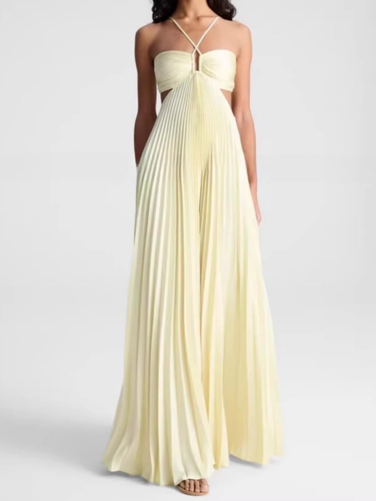 Women's Halter Neck Summer Dress – Flowy Maxi Dress