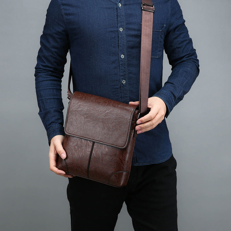 Mens PU Leather Business Shoulder Bag