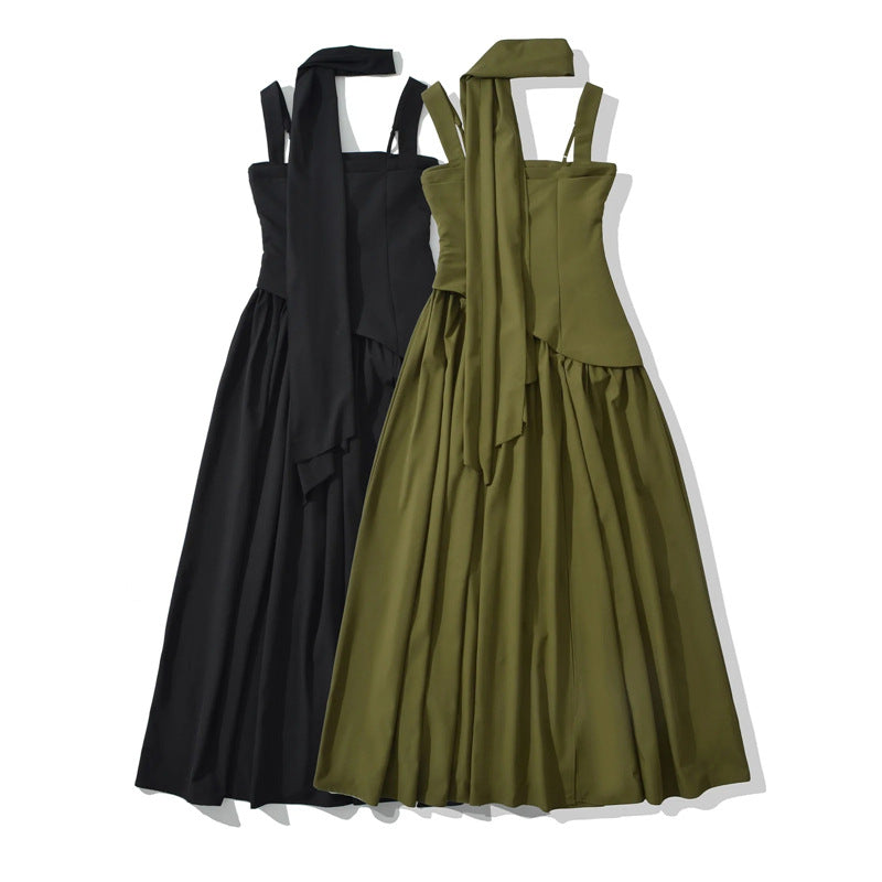 Women's Elegant High Slit Maxi Dress – Fitted Waist Formal Evening Gown