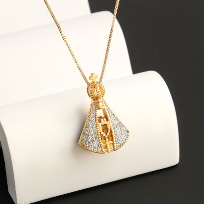 Double-Sided Necklace with Colorful Zircon