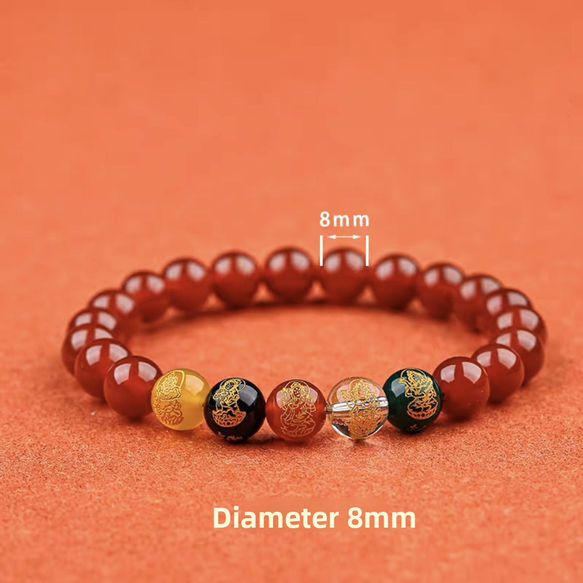 Five Fortune Gods Cinnabar Bracelet – Feng Shui Wealth & Prosperity Bracelet