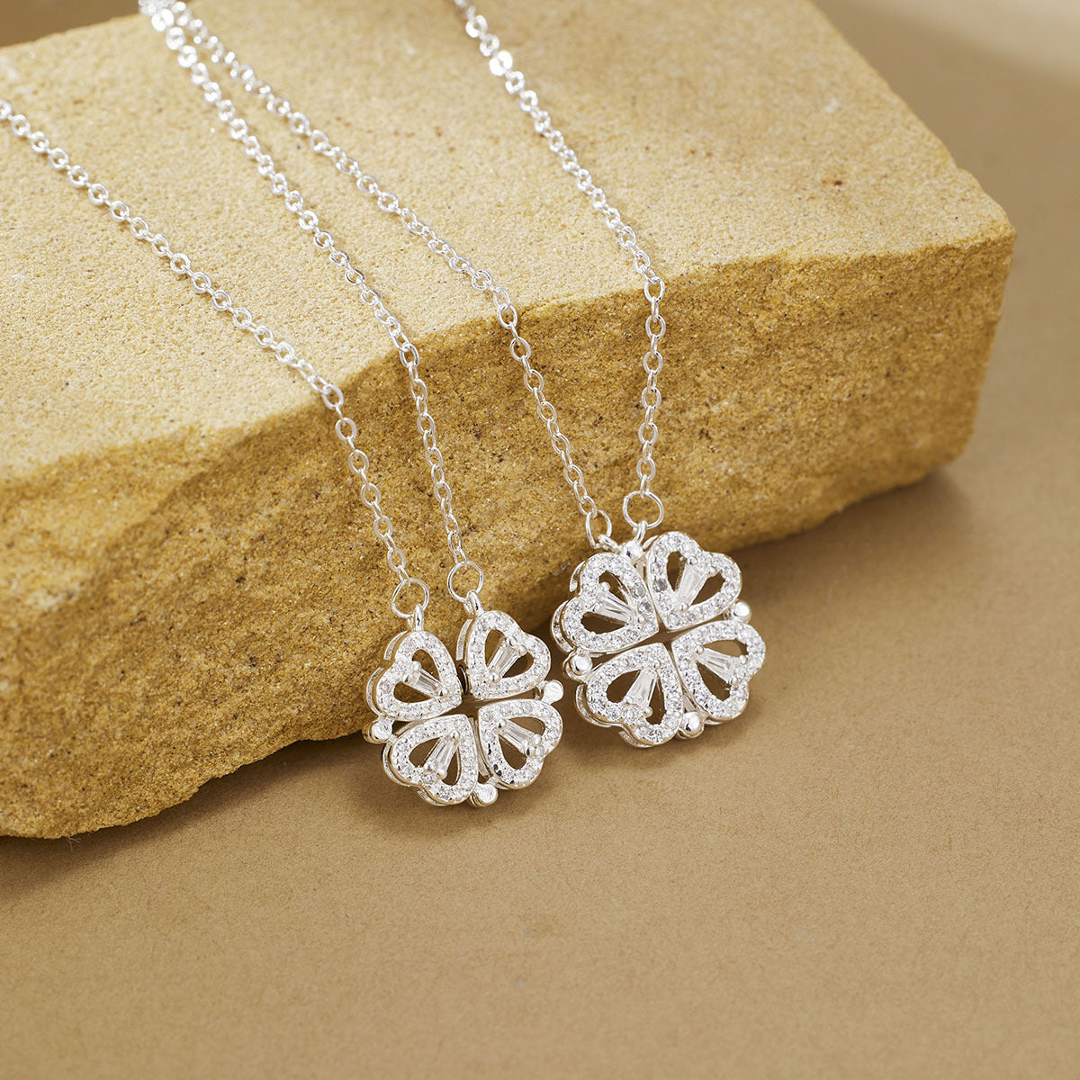 Heart-Shaped Clover Necklace