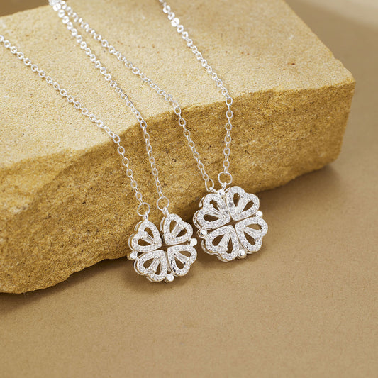 Heart-Shaped Clover Necklace