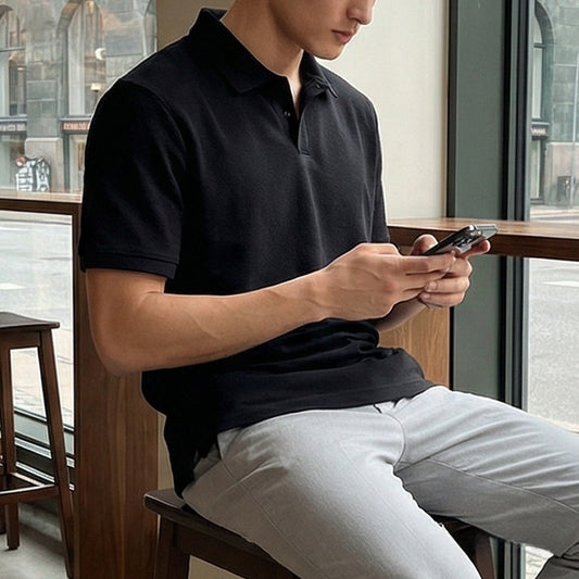 Men's Classic Short Sleeve Polo Shirt – Casual Cotton Blend Golf Shirt
