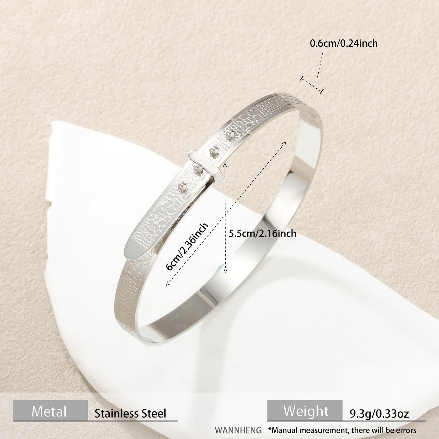 Cross-Border New Style Textured Adjustable Diamond-Encrusted Gold-Plated Titanium Steel Bracelet Ring Simple Stainless Steel Hand Jewelry