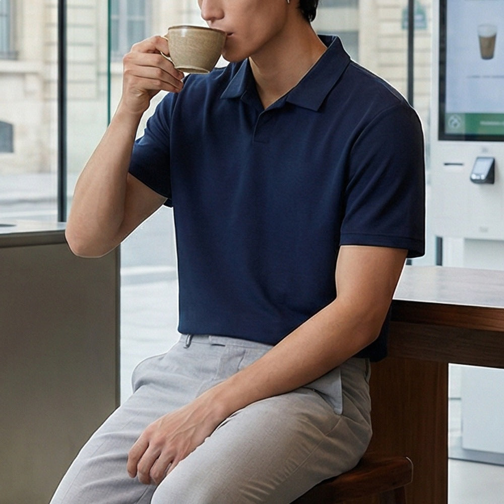 Men's Classic Short Sleeve Polo Shirt – Casual Cotton Blend Golf Shirt