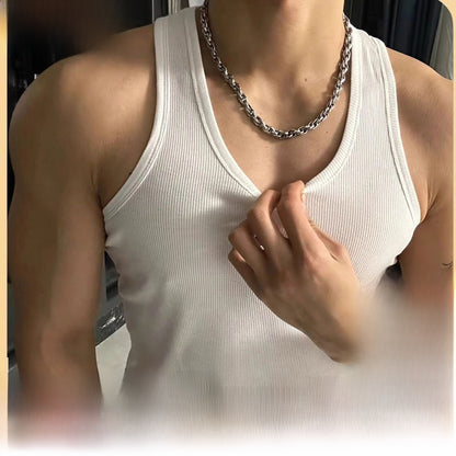 Mens Ribbed Cotton Sleeveless Vest