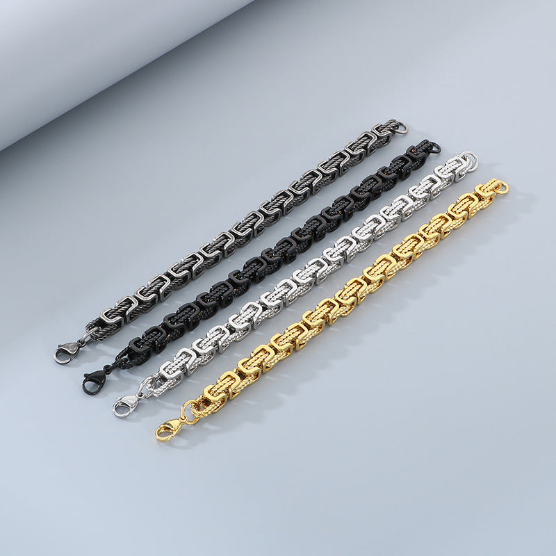 Byzantine Link Titanium Steel Bracelet