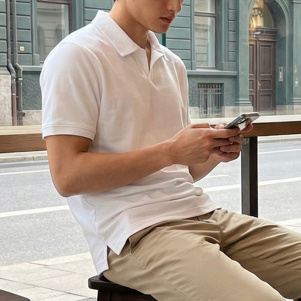 Men's Classic Short Sleeve Polo Shirt – Casual Cotton Blend Golf Shirt