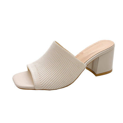 Women Knitted Wool Slip-On Sandals