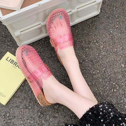 Women's Crystal Woven Mules | Aurora Crystal Slides by Aura X