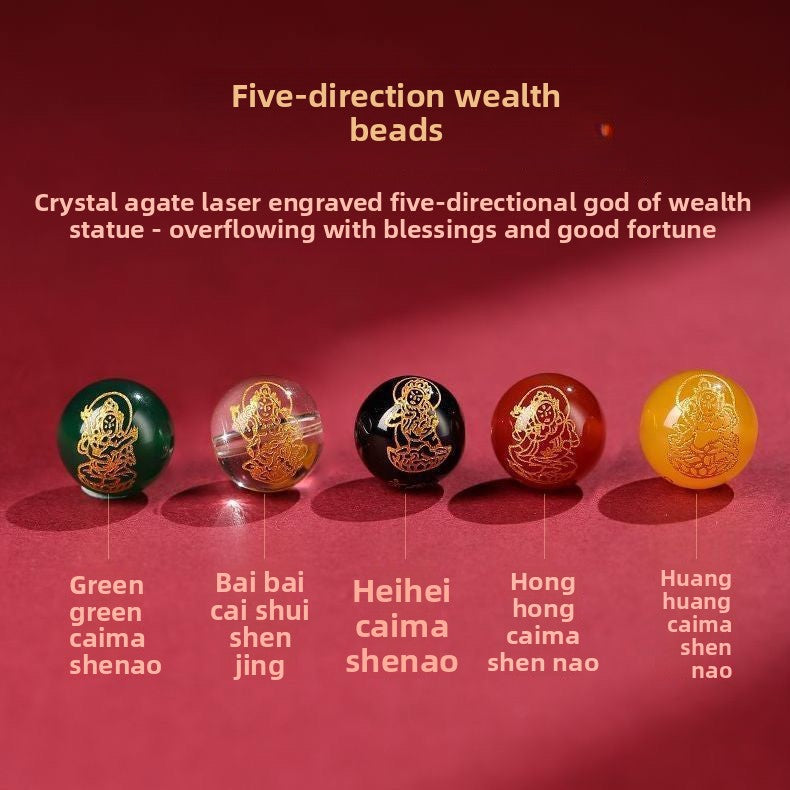 Five Fortune Gods Cinnabar Bracelet – Feng Shui Wealth & Prosperity Bracelet