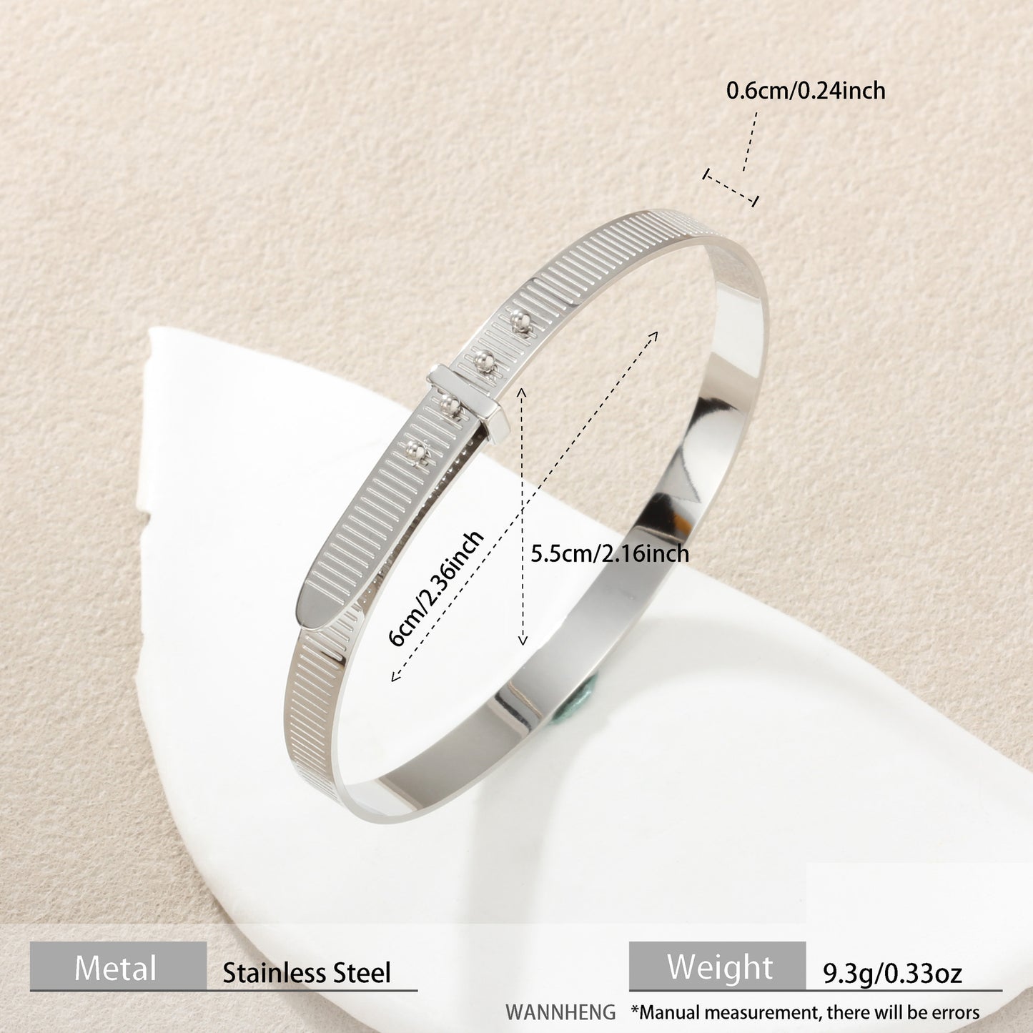 Cross-Border New Style Textured Adjustable Diamond-Encrusted Gold-Plated Titanium Steel Bracelet Ring Simple Stainless Steel Hand Jewelry
