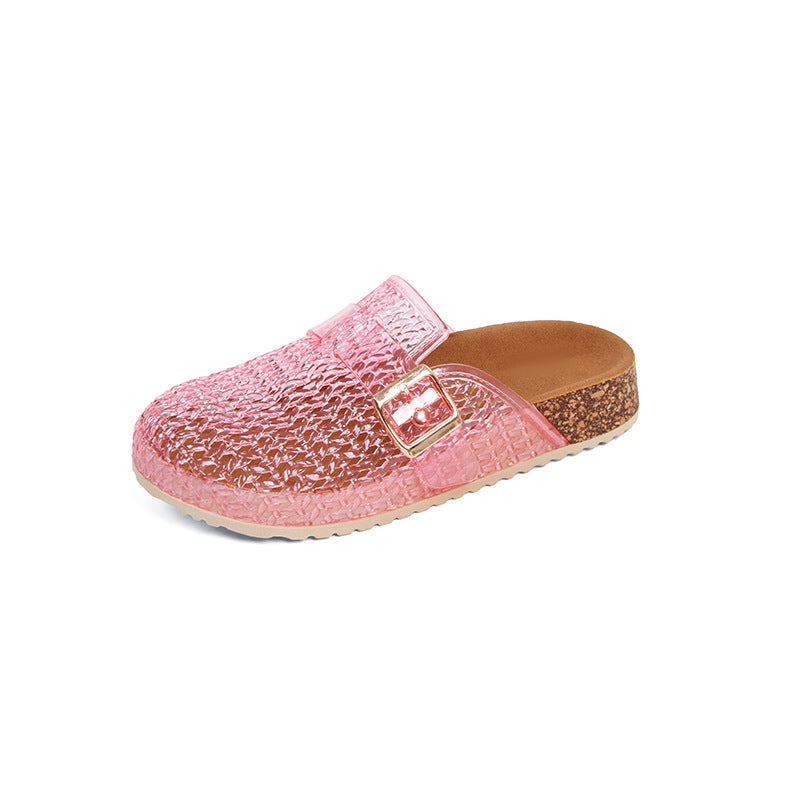 Women's Crystal Woven Mules | Aurora Crystal Slides by Aura X