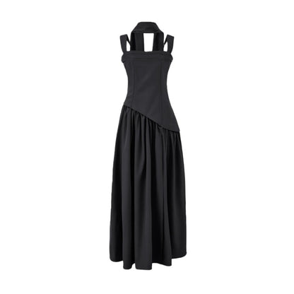Women's Elegant High Slit Maxi Dress – Fitted Waist Formal Evening Gown