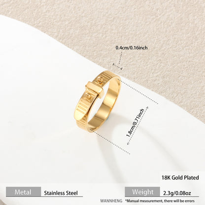 Cross-Border New Style Textured Adjustable Diamond-Encrusted Gold-Plated Titanium Steel Bracelet Ring Simple Stainless Steel Hand Jewelry